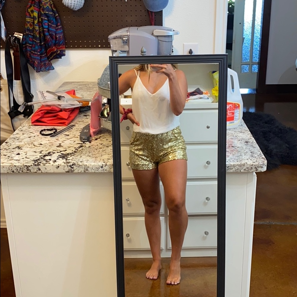 Gold and white romper